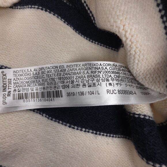 ZARA Oversized Crewneck Striped Sweater 90s Y2k Clean Girl French Girl Preppy - Picture 7 of 7